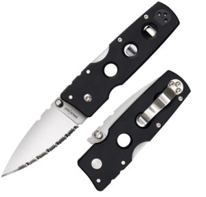 Cold Steel Hold Out Folding Knife 3" S35VN Satin Serrated Blade, Black G10 Handle