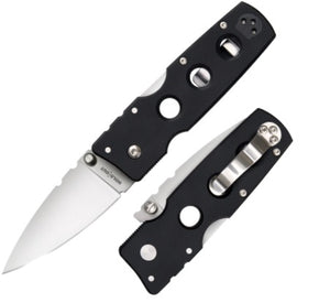 Cold Steel Hold Out Folding Knife 3" S35VN Satin Plain Blade, Black G10 Handle