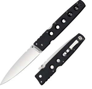 Cold Steel Hold Out Folding Knife 6" S35VN Satin Plain Blade, Black G10 Handle