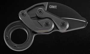 CRKT Kinematic Provoke Folding Kerambit Knife First Responder. This knife is based on the Malaysian Kerambit (tiger claw) knife.  Equipped with a ceramic glass breaker - specifically designed for the first responder. A truly futuristic EDC option!  Buy Now at School of Arms Media https://schoolofarmsmedia.com/