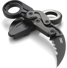 Load image into Gallery viewer, CRKT Kinematic Provoke Folding Kerambit Knife with Veff Serrations. This knife is based on the Malaysian Kerambit (tiger claw) knife.  A truly futuristic EDC option!  Buy Now at School of Arms Media https://schoolofarmsmedia.com/